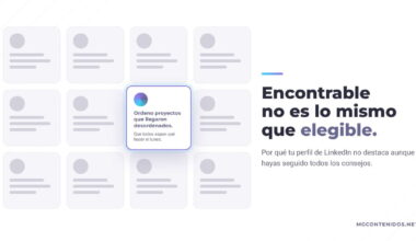 Cuadrícula de perfiles de LinkedIn genéricos en gris con un único perfil destacado en color